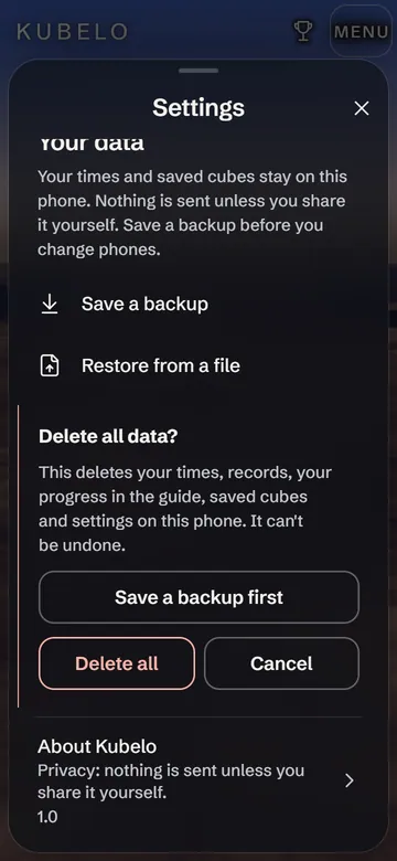 S3: Slett alle data